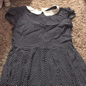 Blue Dress with White Polka Dots